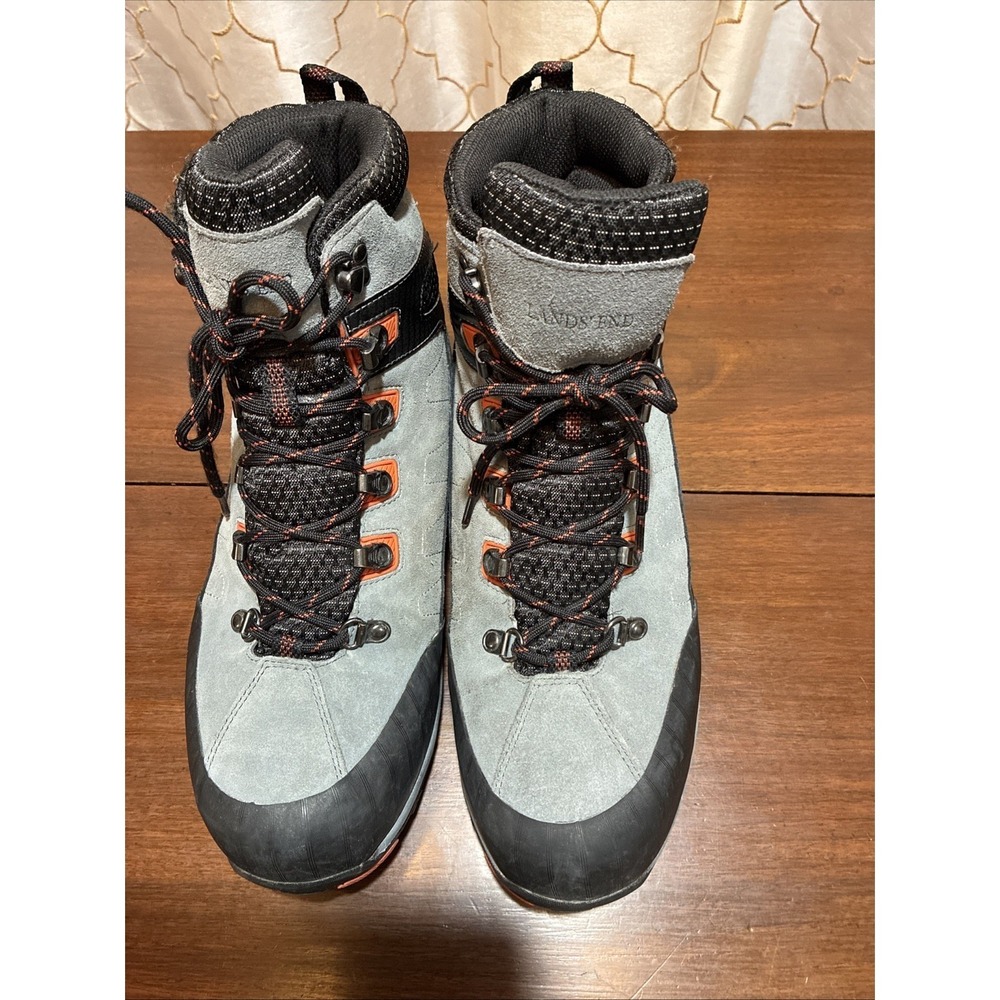 Men's Hiking Boots Land's End Gray Black Ankle  Size 12D Lace Up Insulated